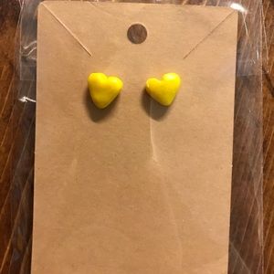 Yellow Heart Studs